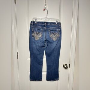 Nine West Womens Size 4/27 Jeans Date Night Fit Embroidered Pocket Crop Jeans